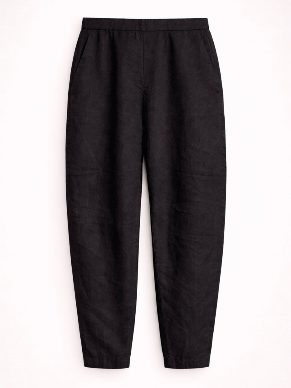 Madewell Black Linen Barrel Leg Pant Tall S Pull-On Coastal Chic Minimalist